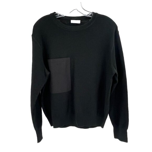 Closed Knitwear Black Crew Neck Sweater Pocket Sz Small Wool Blend - Picture 1 of 8